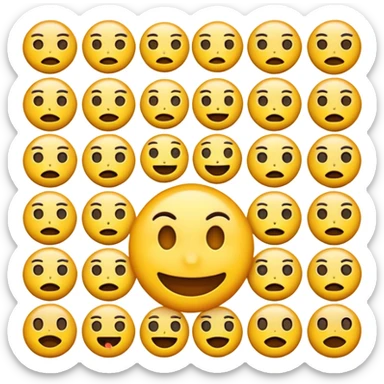 Cool emoji combined with freaky and meh sticker