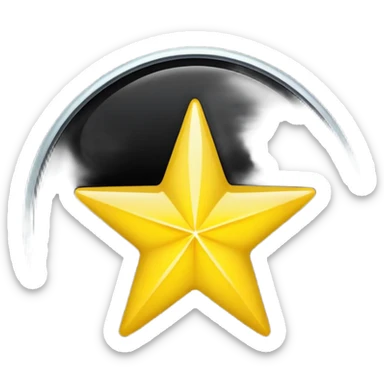Make a star inside a clean black circle only and the star looks like the star in ios keyboard ⭐️  sticker