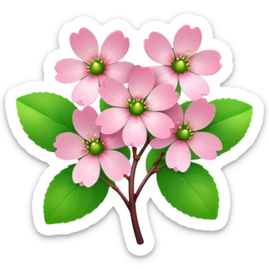 Blooming cherry blossom surrounded green lighting sticker