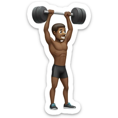 Skinny man lifting weights  sticker