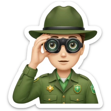 mountain ranger with binoculars sticker