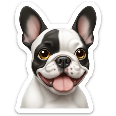 pied french bulldog sticker