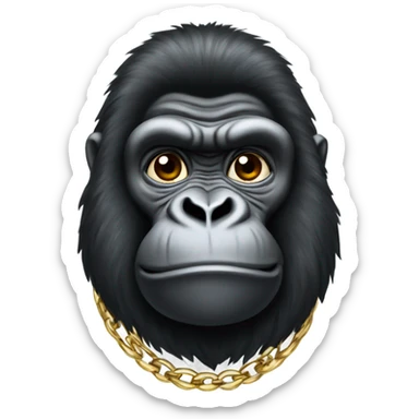 a gorilla with a wig and wearing a gold chain named nyla  sticker