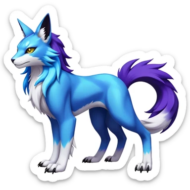 Shiny Elemental Exotic Renamon-Raikou-Liepard-Persian-Pokémon-Fakémon-hybrid-creature (full body) sticker