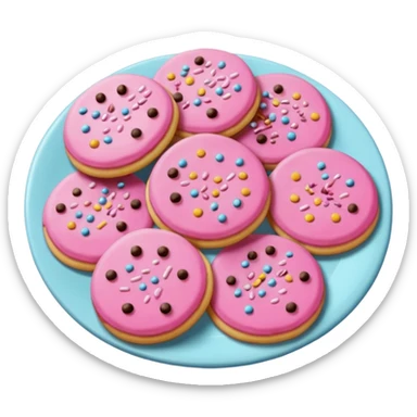 Natale rosa, biscotti estetico  sticker