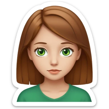 Very light brown haired gorl with green eyes  sticker