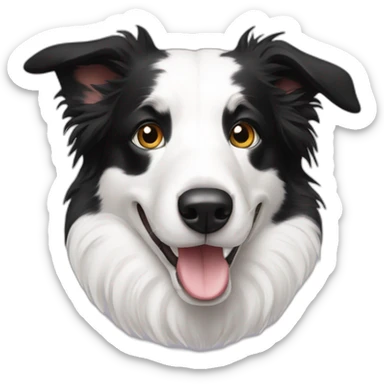 border-collie-all white- sticker