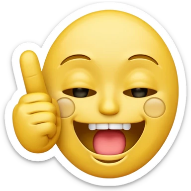 A laughing crying face emoji with a middle finger sticker