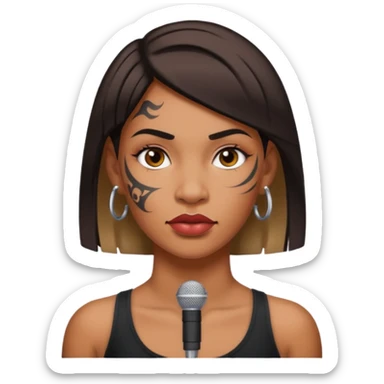 Mike Tyson neck tattoo on girl sticker