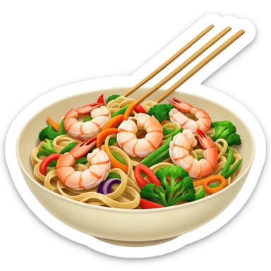 prawn stir-fry noodles sticker