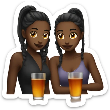2 girls drinking Hennessy  sticker