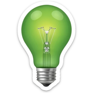 Small icon emoji of idea bulp, minimum details, green #36a767 main color sticker