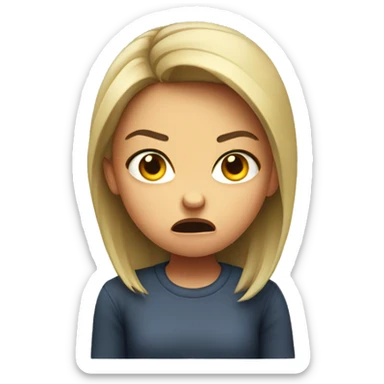 angry and upset girl sticker