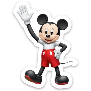 classic Mickey Mouse waving sticker