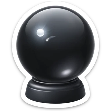 all black crystal magic ball sticker