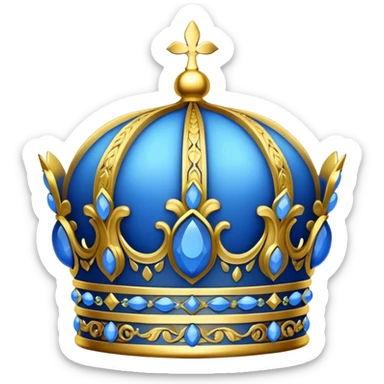 Blue crown with inlaid lemons sticker