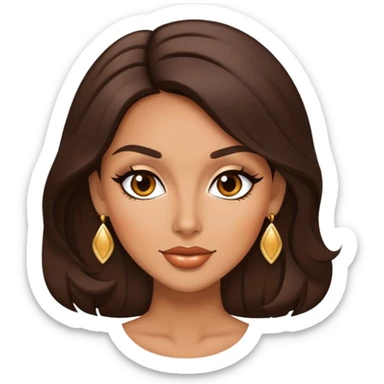 Rich sassy glam brunette woman, super beautiful sticker