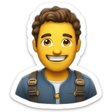 overly happy developer sticker