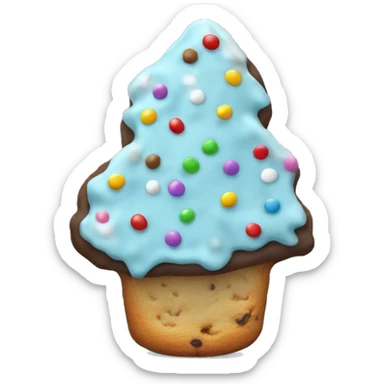 Light blue chocolate chip cookie with sprinkles Christmas  sticker