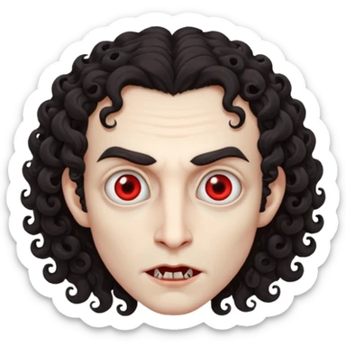 curly vampire with optical sticker