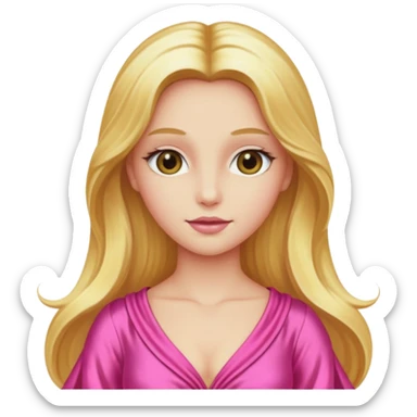 Venus from Gods and Goddesses with long golden blonde hair, pink outfit sticker