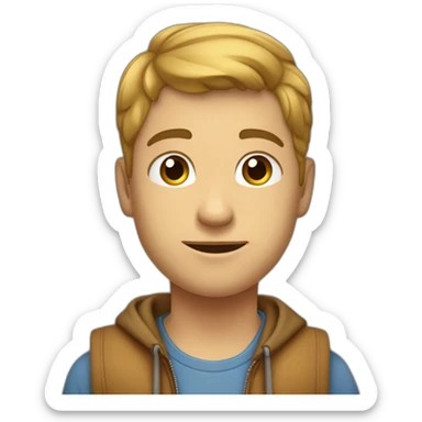 Un garçon qui a le bras gauche plier devant sa tête et le bras droit tendue à droite de sa tere sticker