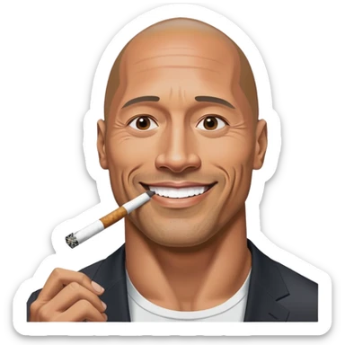 dwayne the rock johnson smoking weed in japan sticker