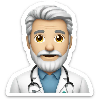 male grey beard doctors ha sticker