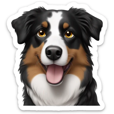 black tri australian shepherd with dots on nose sticker