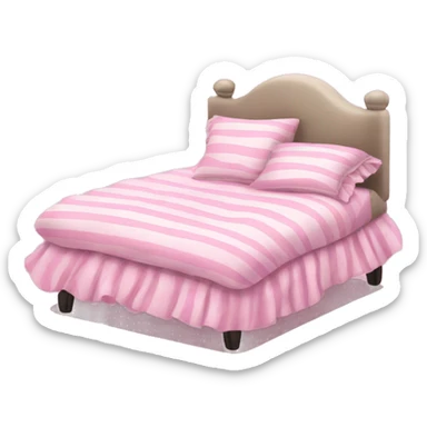 pink bed with ruffles and zebra print sticker