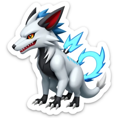 Futuristic Modern Zeraora-Reshiram-Zoroark-fusion sticker