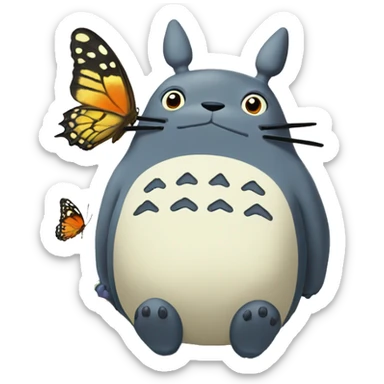 totoro with butterfly sticker