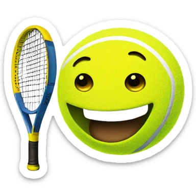 Smiling tennis ball sticker
