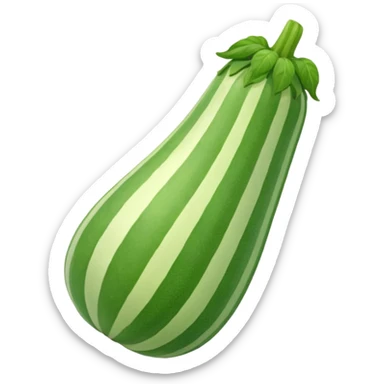 A peppermint carrying a zucchini sticker