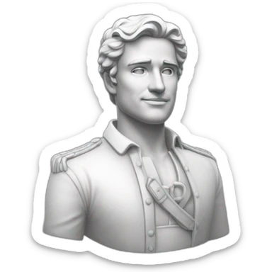 Grande estátua de um Homem branco romano sem roupa. Há destaque para sua v-line na cintura e seu bico do peito enorme. sticker