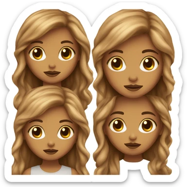 caramel long hair gorl with brown eyes and pretty lips  sticker