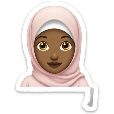 hijabi girl white skin tone with laptop sticker