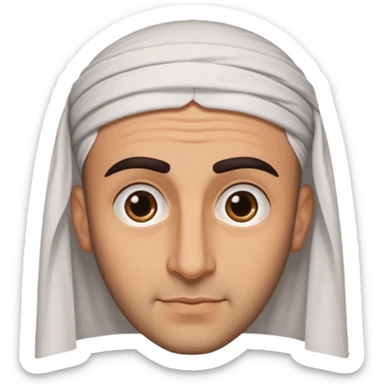 middle eastern balding man with thick eyebrows sticker