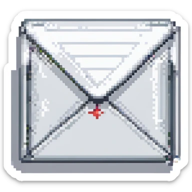 mail symbol in Minecraft pixel art style sticker