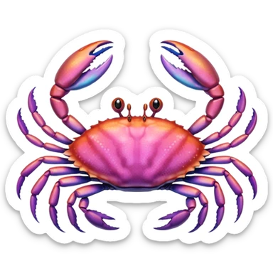 Soft Pink iridescent crab sticker