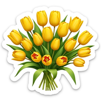  big bouquet of yellow tulips sticker