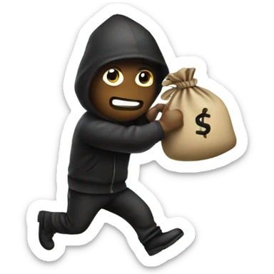 Robber with a money bag sticker