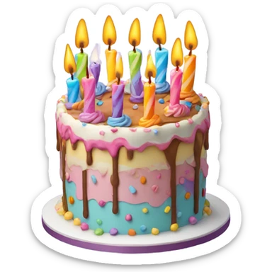 smiling birthday cake sticker