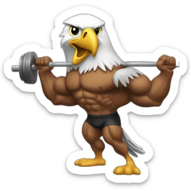 Bodybuilder eagle pumping iron  sticker