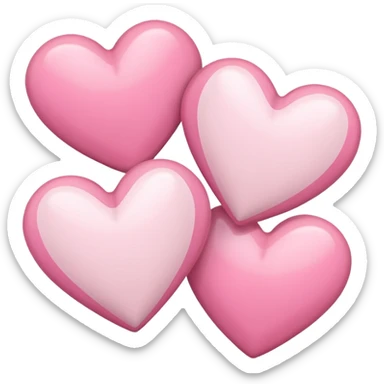 corazones blancos  y rosado sticker