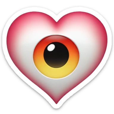Heart with a blinking eye  sticker