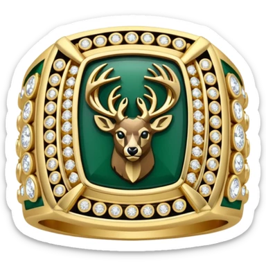 Milwaukee bucks championship ring facing front sticker