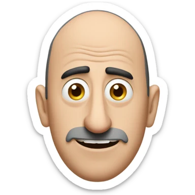 Gru from despicable me. short round man with long pointy nose. sticker