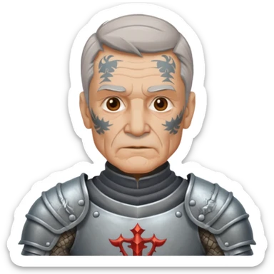 elderly tattooed knight sticker