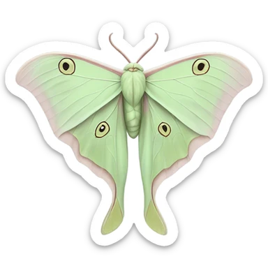 Luna moth gray sticker